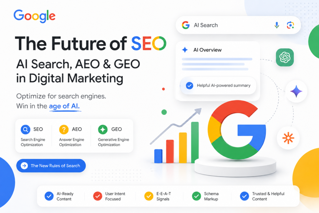 Future of SEO with AI Search, AEO and GEO in Digital Marketing